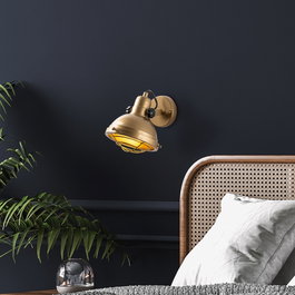 Opviq Lámpara de Pared de Metal Dorado